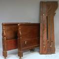Victorian Carved Mahogany and Mahogany Veneer Twin Bed
