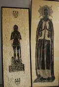 Two Framed Prints Depicting British Brass Tomb Plate Rubbings
