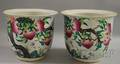 Pair of Chinese Export Porcelain Famille Rose Jardinieres