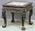 Chinese Export Marbleinset Carved Hardwood Stand