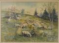 Albert Melville Graves American 18621950 Sheep Grazing on a Rocky Hillside