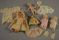 Five Small Bisque and Composition Baby and Dollhouse Dolls