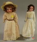 Two German Bisque Shoulder Head Dolls
