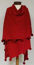 Sonia Rykiel Red Wool Shawl
