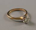 14kt Gold and Old Europeancut Diamond Solitaire Ring