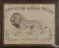 Ink on paper calligraphy drawing of a lion
