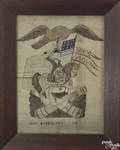 Folk art ink on paper drawing of George Washington