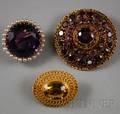 Three Antique 14kt Gold Brooches