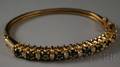 14kt Gold Green Tourmaline and Diamond Bangle Bracelet