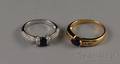 Two Sapphire and Diamond Rings
