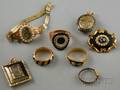 Small Group of Antique Mourning and Memorial Jewelry