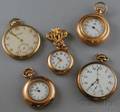 Five Gilt Pocket Watches