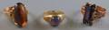 Three Gold Gemset Rings
