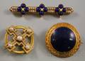 Three Antique Gold Brooches
