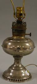 Nickelplated Kerosene Table Lamp