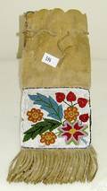 Woodlands beaded hide bag 19th c