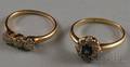 Two 14kt Gold and Diamond Rings