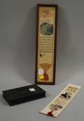 Two Stevensgraph RibbonBookmarks and Cased Double Ambrotype Portrait Photograph