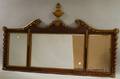 Georgianstyle Giltgesso and Mahogany Veneer Tripart Overmantel Mirror