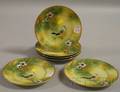 Set of Six Japanese Handpainted Birddecorated Porcelain Plates