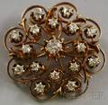Antique 14kt Gold and Diamond PendantBrooch