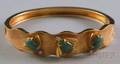 14kt Gold Jade and Diamond Bangle Bracelet
