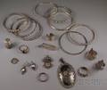 Group of Mostly Middle Eastern Sterling Silver Jewelry