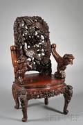 Carved Rosewood Armchair