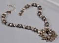 Vintage Imitation Baroque Pearl and Roses Montees Pendant Necklace Miriam Haskell