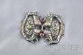 Sterling Silver Gemset and Enamel Buckle Gorham