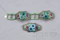 Art Deco Enamel and Gemset Bracelet and Brooch