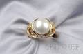 18kt Gold Mabe Pearl and Diamond Ring Marina B