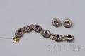 14kt Gold Amethyst and Seed Pearl Suite