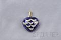 18kt Gold Enamel and Diamond Heart Pendant
