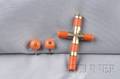 Antique Coral Pendant Cross and Earrings
