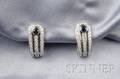 18kt White Gold Sapphire and Diamond Earclips Di Modolo