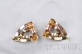 Pair of Retro 14kt Bicolor Gold and Citrine Dress Clips Tiffany  Co