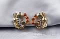 Retro 14kt Gold Citrine and Sapphire Earclips Tiffany  Co