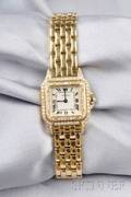 18kt Gold and Diamond Panthere Wristwatch Cartier