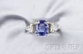 14kt Gold Tanzanite and Diamond Ring