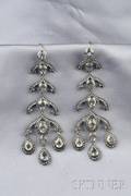 Aquamarine and Diamond Earpendants