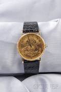 18kt Gold and 20 Gold Coin Wristwatch Corum