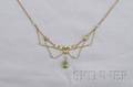 Art Nouveau 14kt Gold Peridot and Freshwater Pearl Festoon Necklace