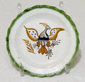 Green feather scalloped edge Leeds toddy plate