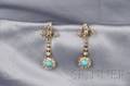 Antique Turquoise and Diamond Earpendants