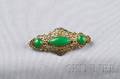 Arts  Crafts Gold and Jadeite Brooch Potter Studio