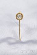 Archeological Revival 18kt Gold and Micromosaic Stick Pin Castellani