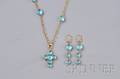 18kt Gold Turquoise and White Topaz Reversible Suite Pomellato