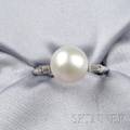 Platinum Pearl and Diamond Ring