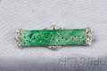 Art Deco Platinum Jadeite and Diamond Brooch